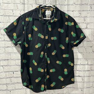 Men's Denim and Flower button down shirt Size L